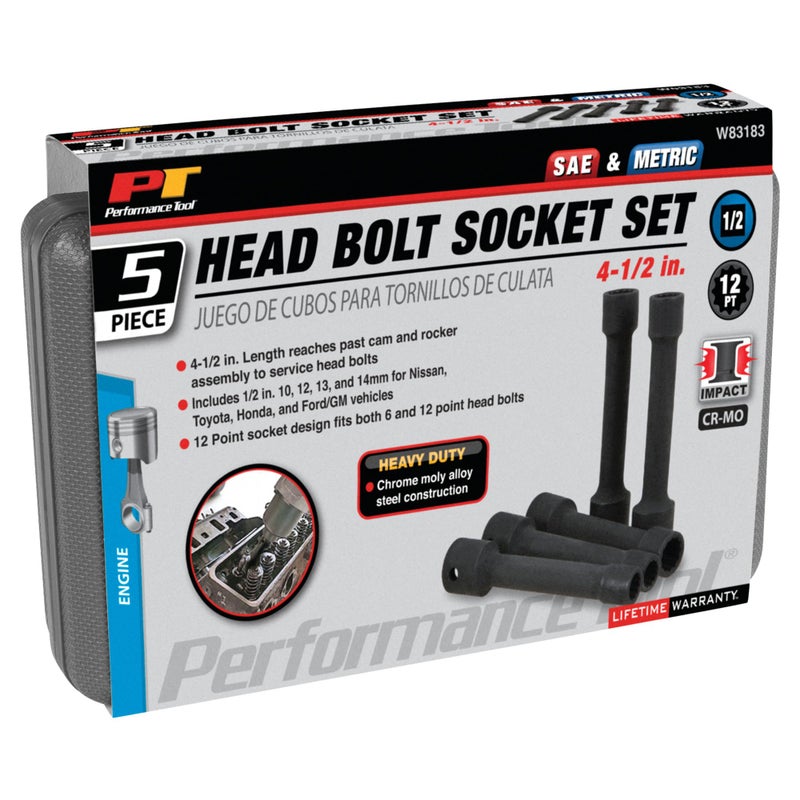 Performance Tool W83183 5pc Head Bolt Socket Set - Image 4